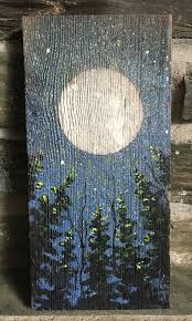 One Of A Kind Painting On Weathered Antique Barn Board Wood Art Christmas Paintings On Canvas Driftwood Art