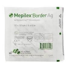 Mepilex Border Ag Silver Dressing Antimicrobial Dressings Silver Wound Care Medical Supplies Equipment Medical Supplies Wound Care Wound Dressing
