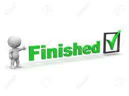 How to use finished in a sentence. 3d Man Showing Finished Text And Check Mark Stock Photo Picture And Royalty Free Image Image 18953714