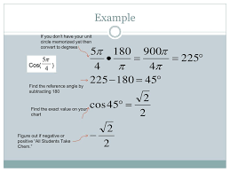 Ppt Exact Values For Sin Cos And Tan On The Unit Circle