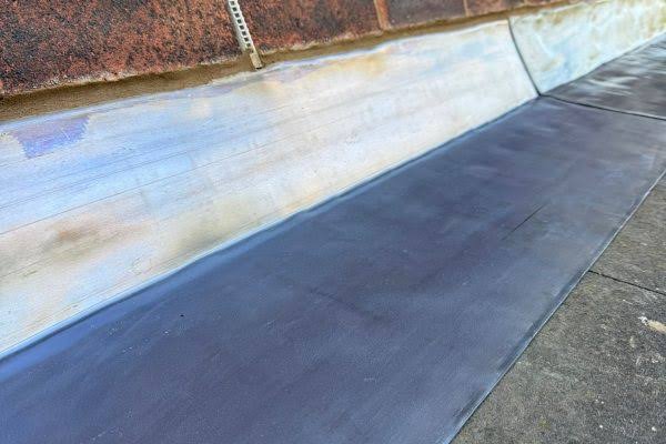 Lead flashing detail on a roof
