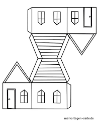 Papiergebäude zum ausdrucken / ausmalbild koch kostenlos herunterladen : Papierhaus Bastelbogen Vorlage Kostenlose Ausmalbilder