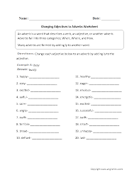 Changing Adjectives To Adverbs Worksheets Parts Of Speech Worksheets Adverbs Worksheet Adjective Worksheet