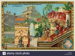 Stock Photo The Hanging Gardens Of Babylon German Title Die Schwebenden Garten Der Semiramis Zu Baby Gardens Of Babylon Hanging Garden Wonders Of The World