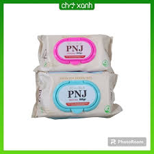 Khăn ướt không mùi PNJ xanh 195g