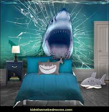 Shark Wallpaper Mural Shark Bedrooms Shark Murals Shark Bedding Shark Decor Shark Wall Decals Shark Theme Bedr Shark Decor Shark Mural Shark Bedroom