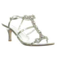 Womens Silver Diamante Low Mid Heel Wedding Bridal Party Shoes Sandals Size 3 8 Silver Wedding Shoes Silver Low Heels Silver Wedding Shoes Low Heel
