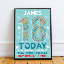 Most of the teenagers wait for this day to celebrate their happy 18th birthday with lots of fun and enjoyments. 18th Birthday Gift Daughter Son Personalised Word Art Print