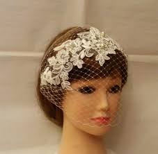 Lace Birdcage Veil: Crystal Pearl Bridal Hairpiece