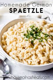 Homemade German Spaetzle Are Part Noodle Part Dumpling And They Go With Practically Anything Saute The Spaetzle Recipe German Food Authentic German Spaetzle