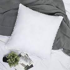 5 out of 5 stars. Amazon Com Yinfung Pom Euro Sham Covers White European Sham 26x26 Set Of 2 Pom Large Fringe Euro Pillowcase Boho Cute Pretty Ball Tassel Trimmed Girls 100 Cotton Home Kitchen