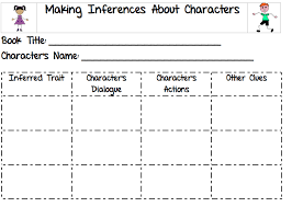 Character T Chart Evidence Third Grade Treasures Making