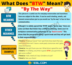 Btw Meaning What Does Btw Mean Useful Text Conversations 7 E S L Slang Words Text Conversations Learn English