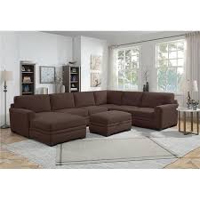 Neo Living NL753-BROW-04-BAND-SEC-STOTT Vera Brown Chaise Sectional with  Storage Ottoman, Brown