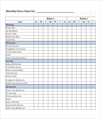 10 Family Chore Chart Templates Pdf Doc Excel Free