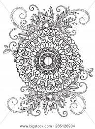 Coloring books for adults featuring 32 beautiful zentangle flower designs. Floral Mandala Vector Photo Free Trial Bigstock