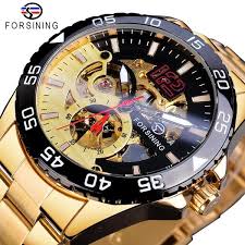Forsining 2019 Golden Mechanical Mens Wristwatches Fashion Skeleton Automatic Clock Top Brand Luxury Waterproof Erkek Kol Saati In 2020 Wristwatch Men Wristwatch Fashion Wrist Watch