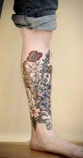 50 Amazing Calf Tattoos Cuded Shin Tattoo Wildflower Tattoo Tattoos