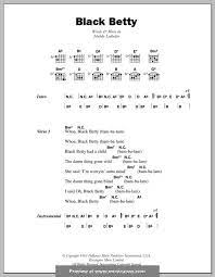 Black Betty Ram Jam By H Ledbetter Ram Jam Black Betty Black Betty Lyrics And Chords