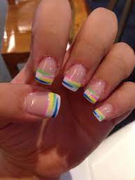 The best french nail design 2021: Summer Colorful French Nails Novocom Top