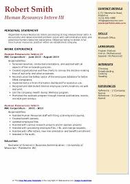Human Resources Intern Resume Samples Qwikresume