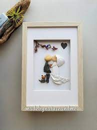 Pebble Art Wedding Rock Art Wedding Personalized Wedding Etsy Pebble Art Personalized Wedding Art Handmade Wall Art