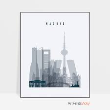 Find & download the most popular madrid skyline vectors on freepik free for commercial use high quality images made for creative projects. Madrid Skyline Poster Grey Blue Artprintsvicky