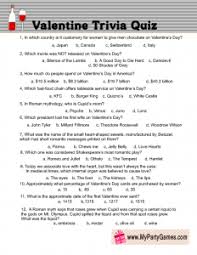 Why doesn't someone answer these questions for me? Free Printable Valentine Trivia Game With Answer Key