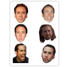 6 Caras Diferentes Del Hombre Favorito De Todos Nic Cage Also Buy This Artwork On Stickers Y Apparel Nicolas Cage Face Stickers Face