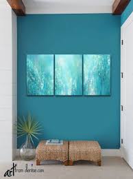 Large Multi Panel 3 Piece Teal Wall Art Canvas Abstract Print Etsy Teal Bedroom Walls Teal Walls Teal Wall Art