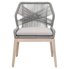 Lorry Modern Platinum Grey Woven Solid Teak Outdoor Dining Side Chair Set Of 2 In 2020 Side Chairs Dining Outdoor Dining Chairs Dining Chairs
