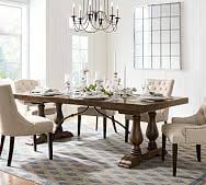 This country style dining table and chairs set for 6 is solid oak wood quality construction. 120 Inch Table Pottery Barn