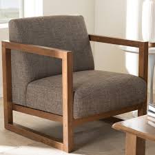 Baxton Studio Valencia Gray Fabric Upholstered Accent Chair 28862 7104 Hd The Home Depot Upholstered Accent Chairs Accent Chairs Contemporary Seating