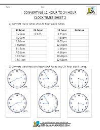24 Hour Clock Conversion 12 To 24 Hour Clock 2 Clock Worksheets 24 Hour Clock Worksheets 24 Hour Clock