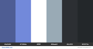 Discord Theme With Blurple Hex Colors 4e5d94 7289da Ffffff 99aab5 2c2f33 23272a Brand Original Color Codes Colors Hex Colors Color Coding Palette