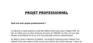 Savoir rédiger un projet professionnel. Projet Professionnel Trader