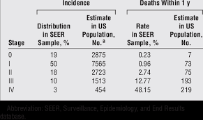 melanoma incidence and deaths by stage for us population 65