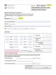 How to reconcile petty cash. Free 10 Petty Cash Reimbursement Forms In Pdf Ms Word Excel