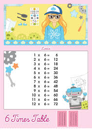 6 Times Table Multiplication Chart Lottie Dolls
