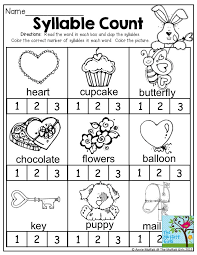 Syllable Count Clap The Syllables And Color The Correct Number Of Syllables In Each Word Syllables Kindergarten Kindergarten Valentines Kindergarten February