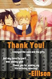 Anime animes fairytail deathnote onepiece attackontitan shingekinokyojin blackbutler naruto narutoshippuden tokyoghoul owarinoseraph otaku animefacts. Novel Concept Designs Naruto Anime Birthday Thank You Card