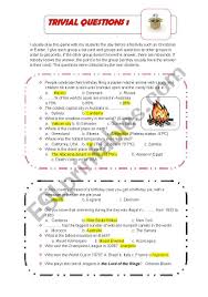 Pixie dust, magic mirrors, and genies are all considered forms of cheating and will disqualify your score on this test! Trivia Questions Esl Worksheet By Nataliaalmoines