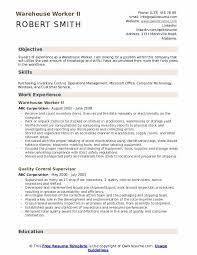 Warehouse Worker Resume Samples Qwikresume