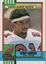 A set that symbolizes the glut of trading card overproduction during the 1980's. Deion Sanders Rookie Card 1990 Topps Super Rookie Foo