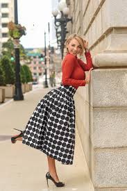 Black And White Polka Dot Midi Skirt Shannon Black And White Polka Dot Midi Skirt A Line Skirt Outfits Polka Dot Skirt Outfit White Skirt Outfits