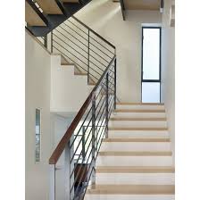 Hot Item Villa House Staircase Railing Carbon Steel Powder Coated Solid Rod Railing Modern Stair Railing House Staircase Modern Stairs