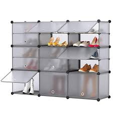 Black And Decker Storage Cabinet Plastic Langria 15 Cube Shoe Rack Diy Organizer Units With Extra Dividers Cubby Modular Shelving Stor Diy Shoe Rack Closet Clothes Storage Storage Closet Organization