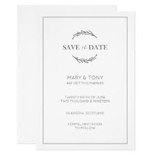 Laurel Leaf Classic Wedding Save The Date Invite Zazzlecom Wedding Saving Wedding Classic Simple Wedding Invitations