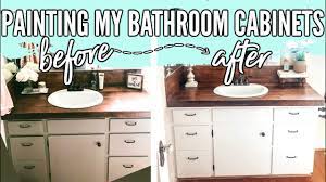 We successfully completed this project and painted our oak cabinets white over five years ago to achieve a smooth finish. Bathroom Makeover Painting My Cabinets White Youtube