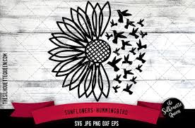 Download Sunflowers Hummingbird Graphic By Thesilhouettequeenshop Creative Fabrica SVG Cut Files